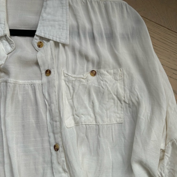 White button down long lounge shirt - Picture 9 of 10